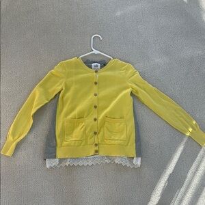 🌿CAbi women’s Chic Yellow and Gray Cardigan, size S🌿